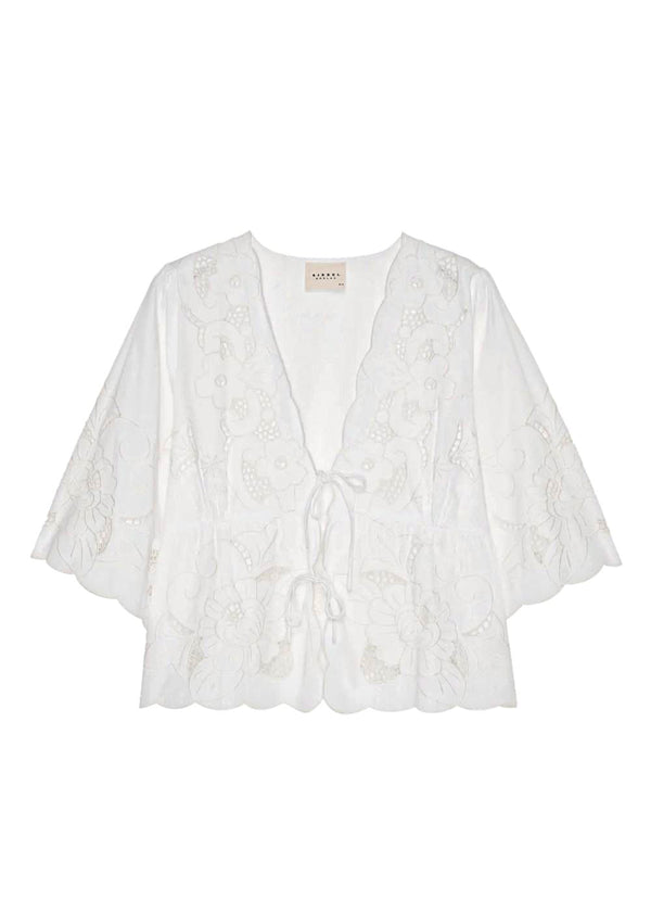 Adeline Top - Ecru-Blouses-Sissel Edelbo-Butler Loftet