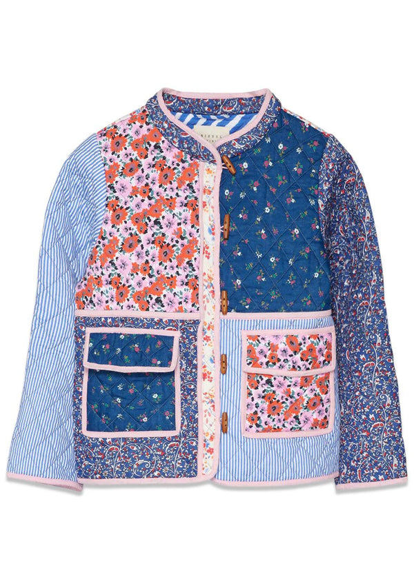 Adriane Quilted Cotton Jacket - Blue