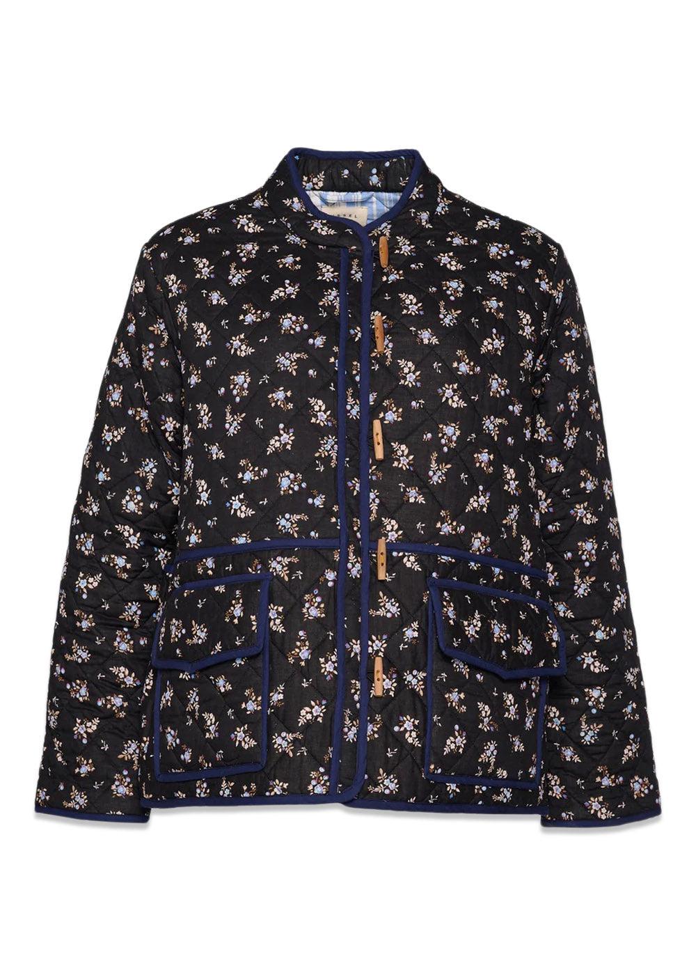 Adriane Quilted Cotton Jacket - Floral Black