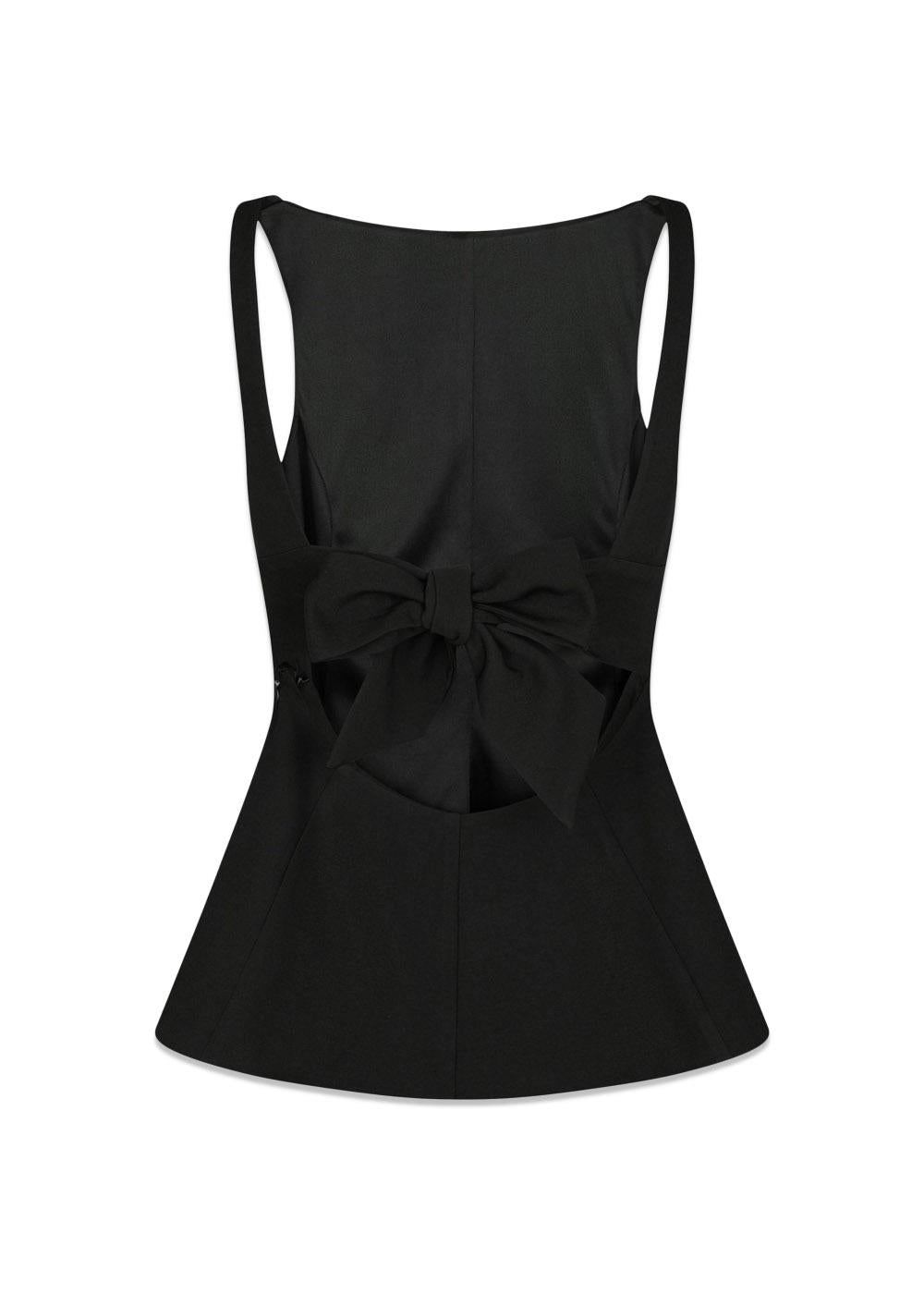 Agape Structure Tie Top - Black-Top-Neo Noir-Butler Loftet