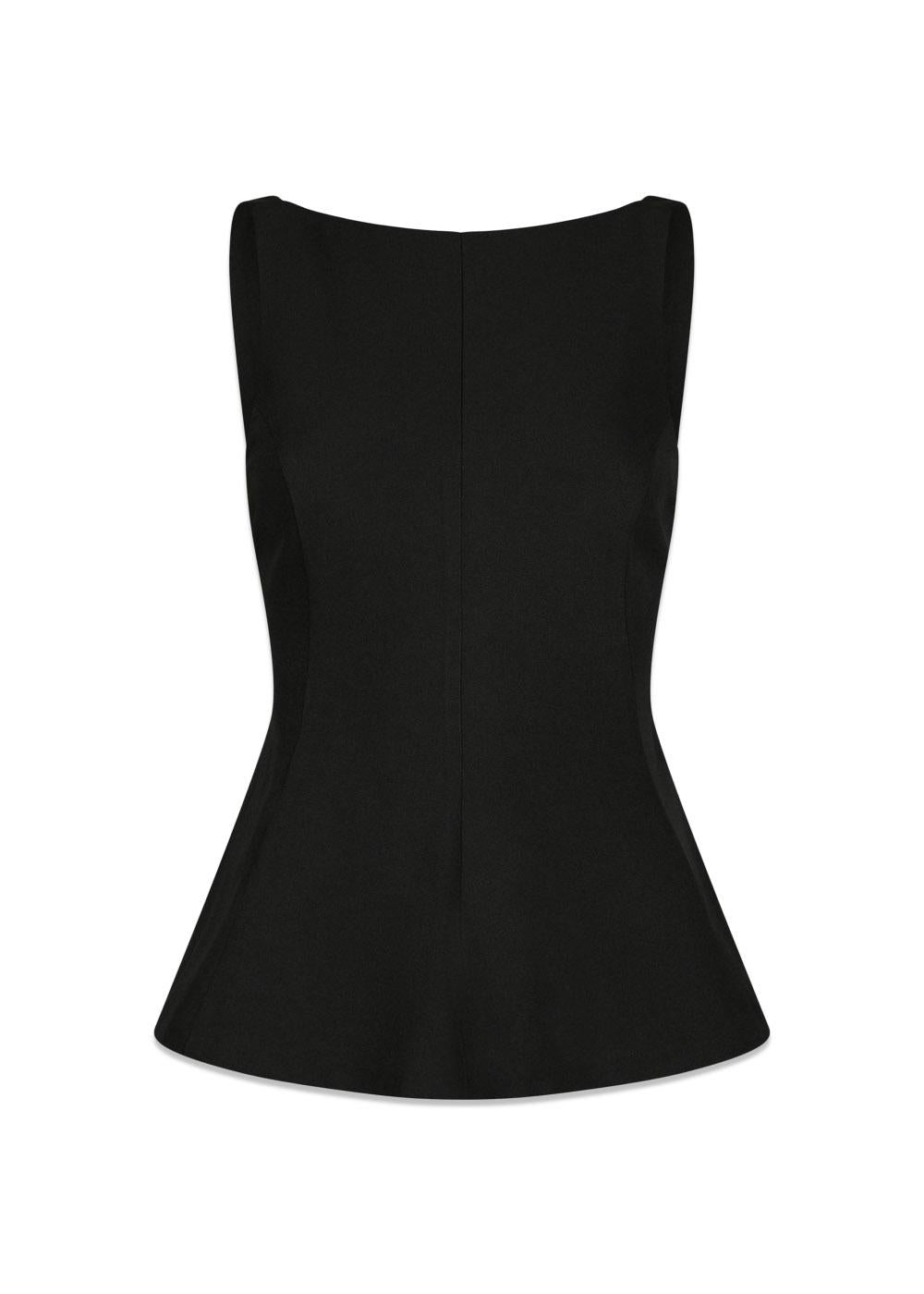 Agape Structure Tie Top - Black-Top-Neo Noir-Butler Loftet