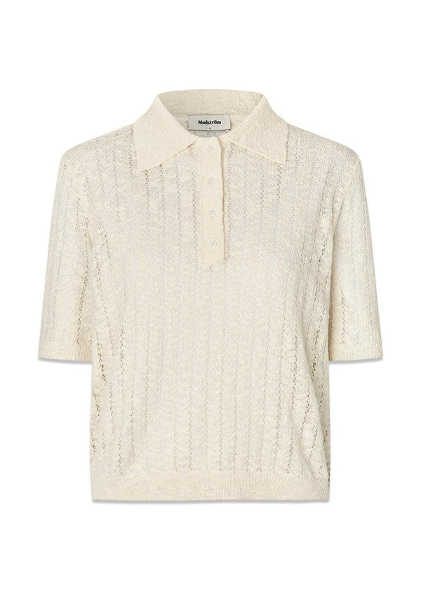 Agnesmd SS polo - Vanilla Cream-Blouses-Modström-Butler Loftet