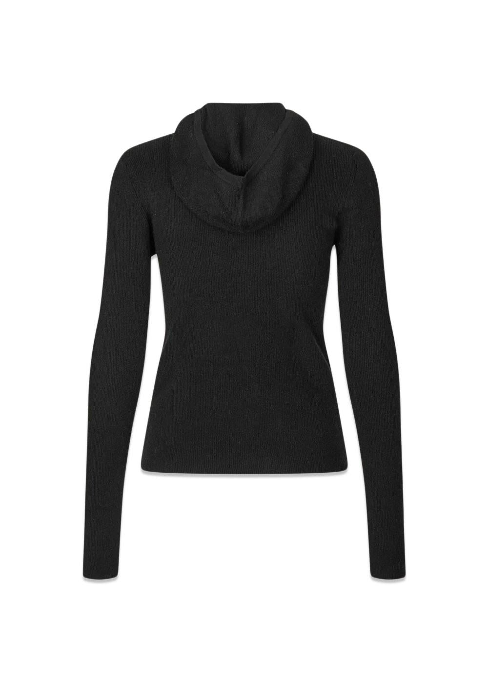 Alanis Hood Knit - Black-Knitwear-Oval Square-Butler Loftet