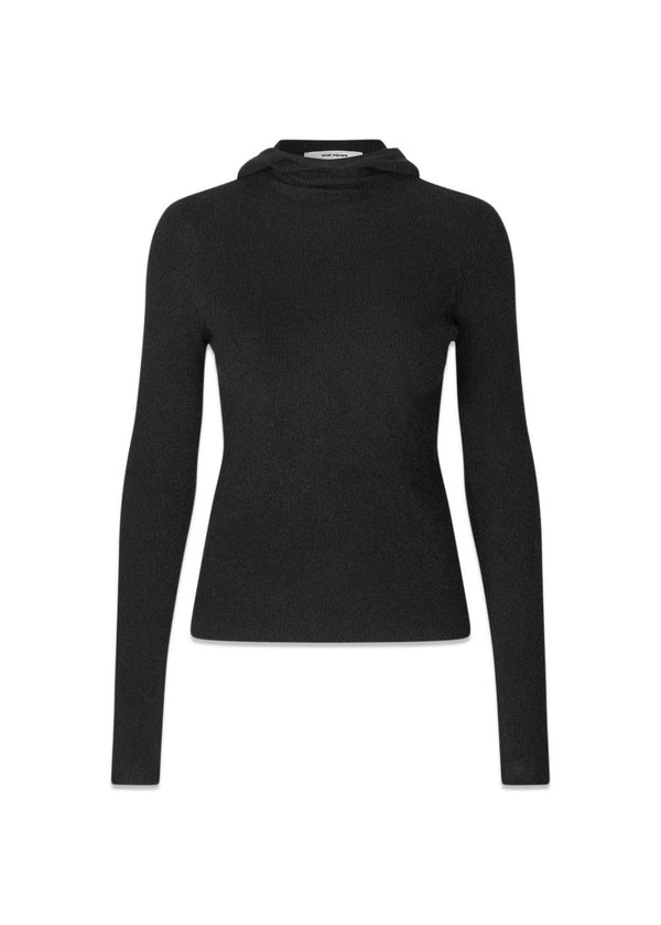 Alanis Hood Knit - Black-Knitwear-Oval Square-Butler Loftet