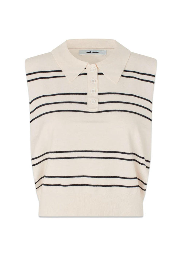 Alba Polo Top - Off White-Knitwear-Oval Square-Butler Loftet