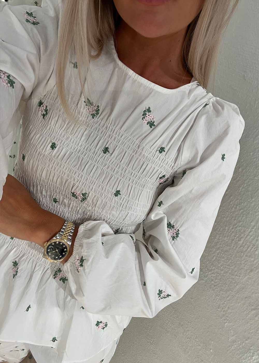 Alberta Clean Flower Blouse - White-Blouses-Neo Noir-Butler Loftet