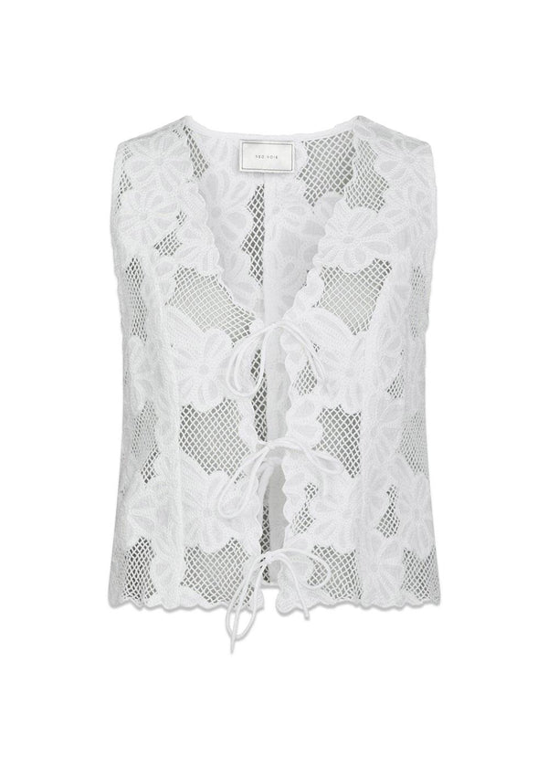Alboa Embroidery Top - Off White-Top-Neo Noir-Butler Loftet