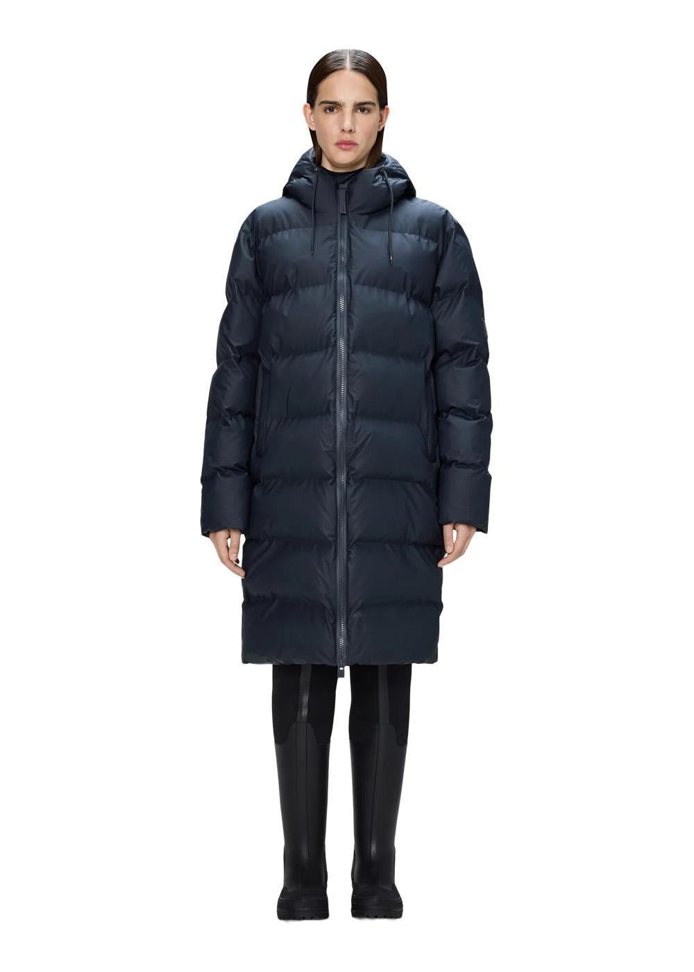 Alta Longer Puffer Jacket W3T4 - Navy-Outerwear-Rains-Butler Loftet