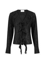 Anika Burnout Blouse - Black