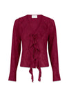 Anika Burnout Blouse - Burgundy