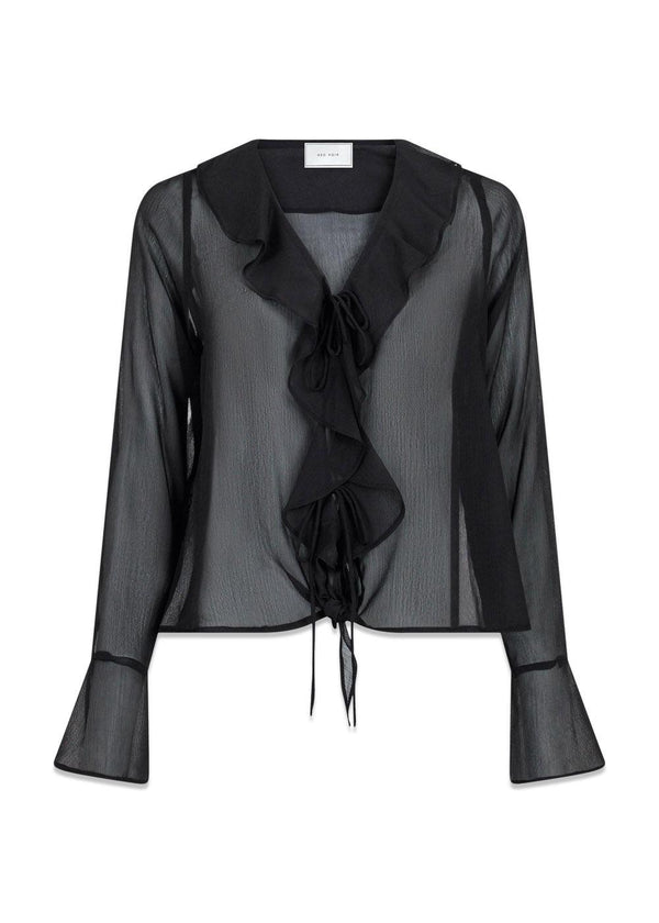 Anika Frill Blouse - Black