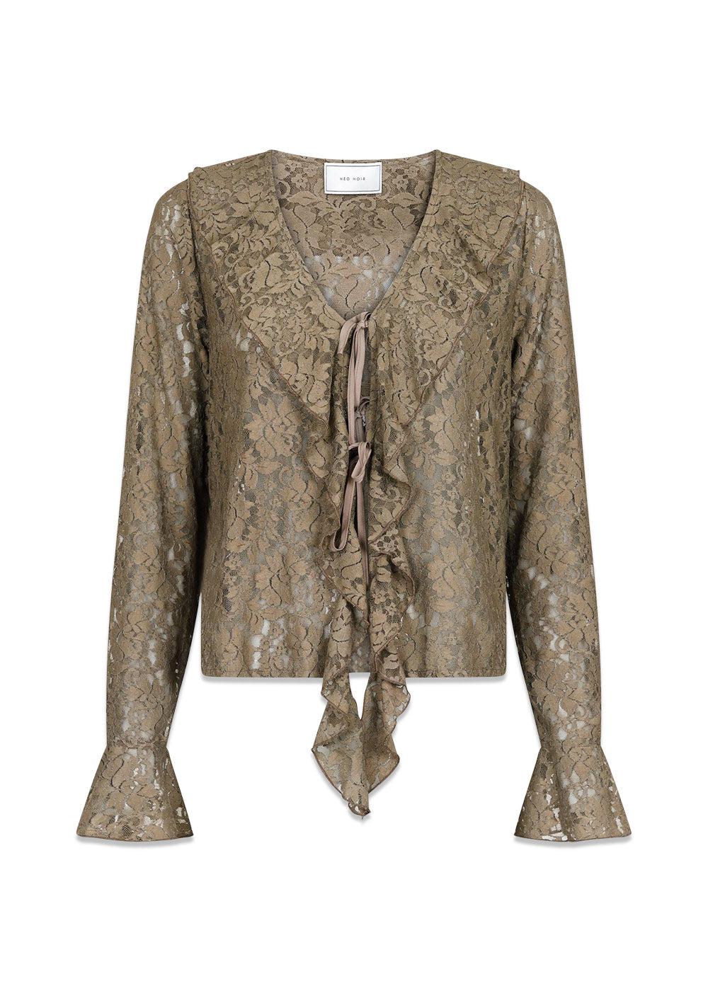 Anika Lace Blouse - Taupe