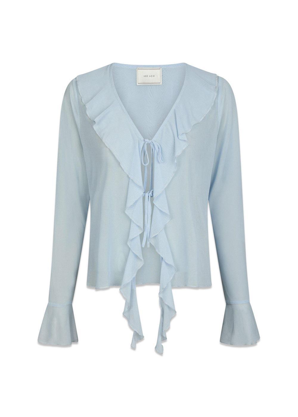Anika Mesh Blouse - Light Blue-Blouses-Neo Noir-Butler Loftet
