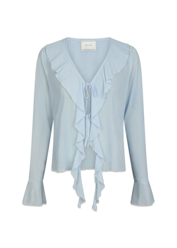 Anika Mesh Blouse - Light Blue-Blouses-Neo Noir-Butler Loftet