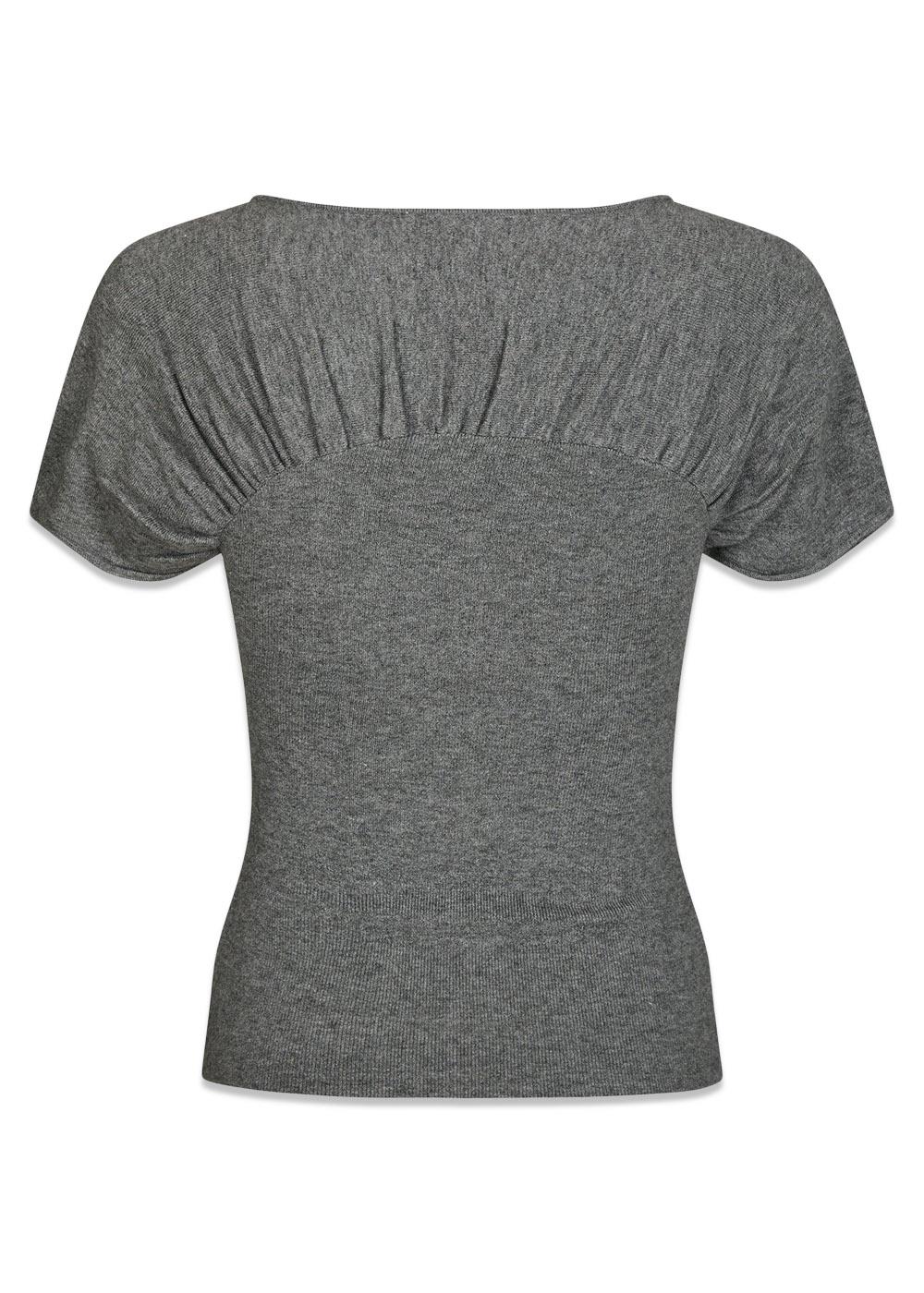 Anthea Knit Top - Dark Grey Melange-Top-Neo Noir-Butler Loftet