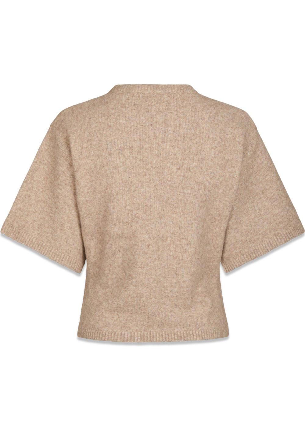 Asha Knit Tee - Sand Melange-Knitwear-Neo Noir-Butler Loftet