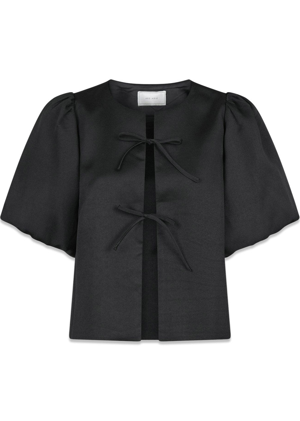 Aska Dull Satin Blouse - Black