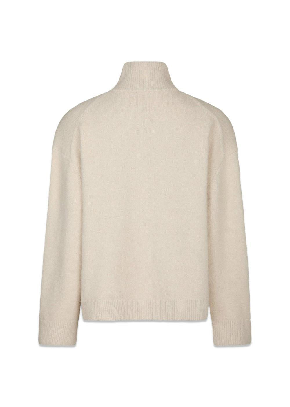 Asley Zip Knit Cardigan - Ivory-Knitwear-Neo Noir-Butler Loftet