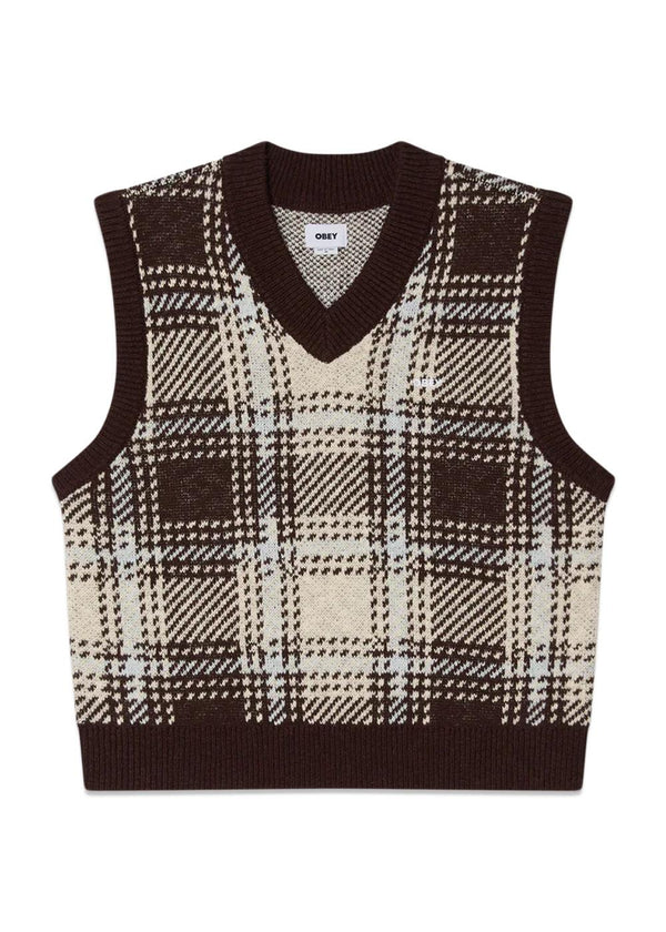 Avon Plaid Vest - Vanilla Multi-Knitwear-OBEY-Butler Loftet