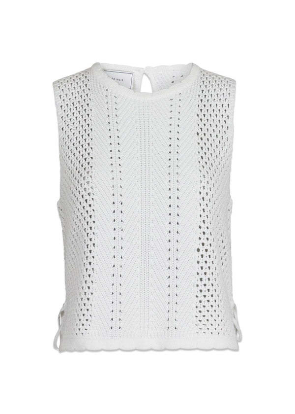 Neo Noirs Aza Crochet Knit Top - Off White. Køb strik her.