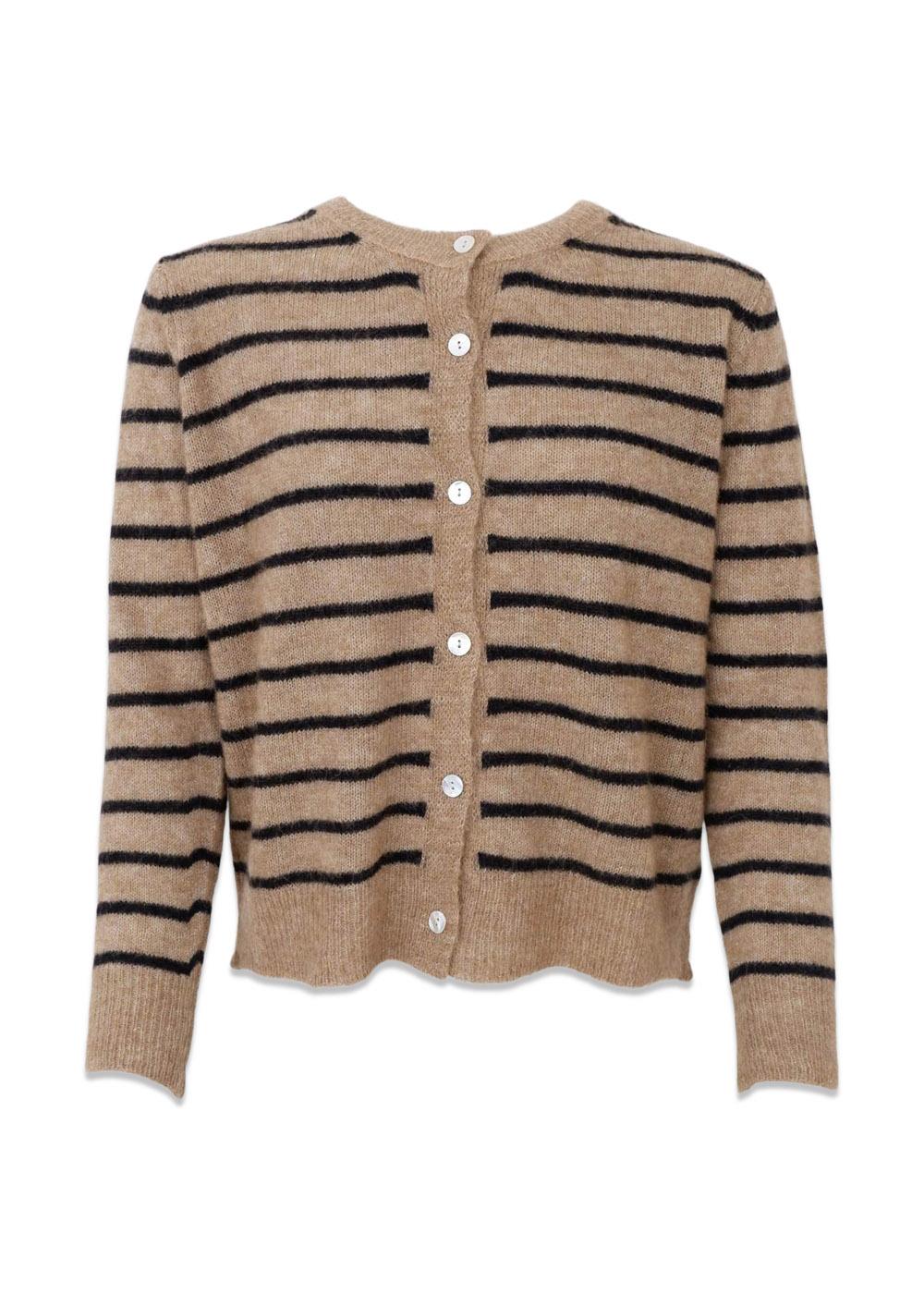 BCDELL striped knit cardigan - Taupe