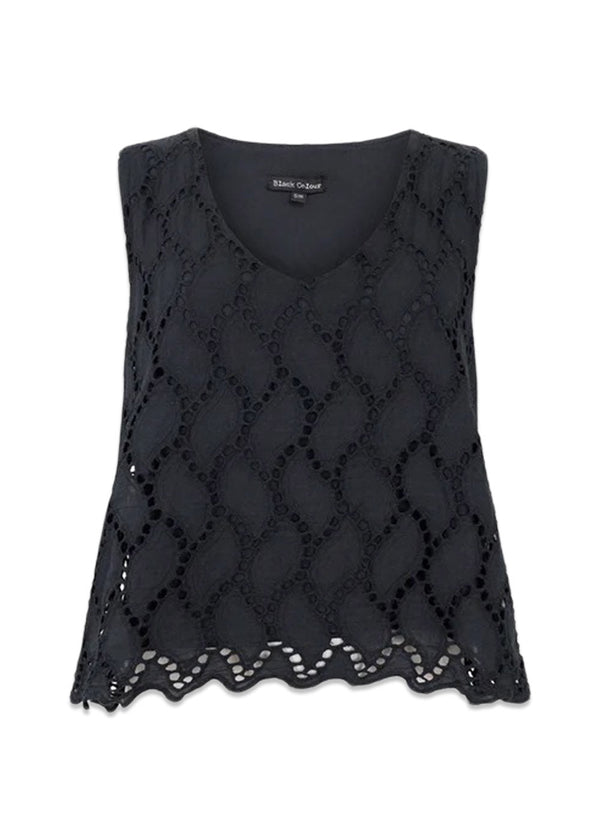 BCFREYA cut out lace top - Black