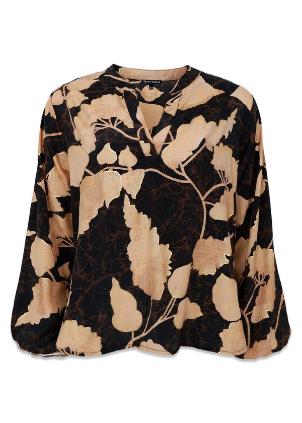 BCLUNA blouse - Fall Leaf-Blouses-Black Colour-Butler Loftet