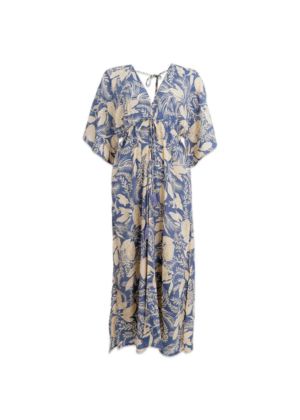 Black Colours BCLUNA double v-neck dress - Floral Blue. Køb kjoler her.