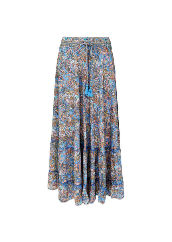 Black Colours BCLUNA maxi frill skirt - Aqua Tropic. Køb skirts her.