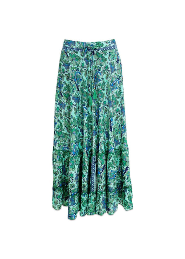 BCLUNA maxi frill skirt - Nelly Green