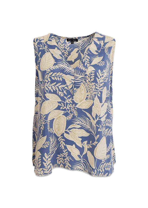 Black Colours BCLUNA v-neck top - Floral Blue. Køb toppe her.