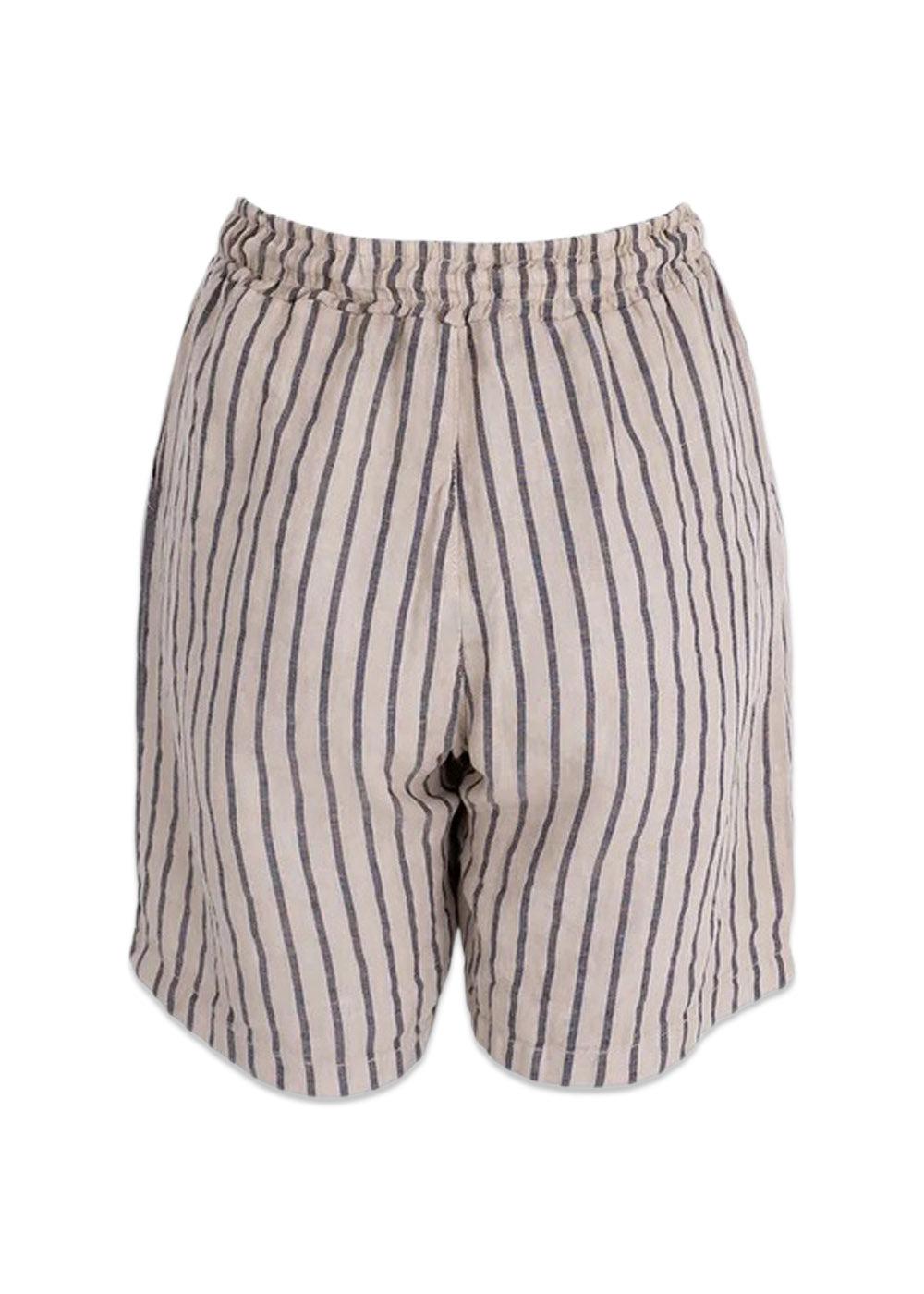 BCMELINA linen shorts - Beige Stripe
