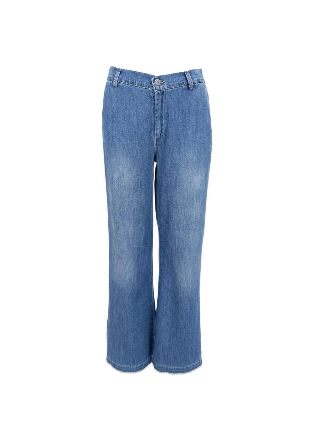 BCNETTIE 2-tone box jeans - Mid Blue Wash