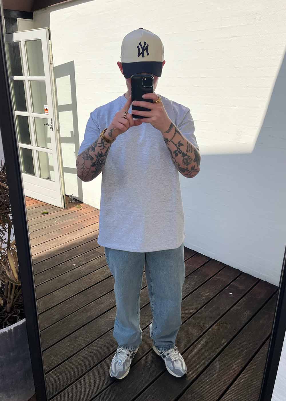 Baine Base tee - Snow Melange-T-shirts-Woodbird-Butler Loftet