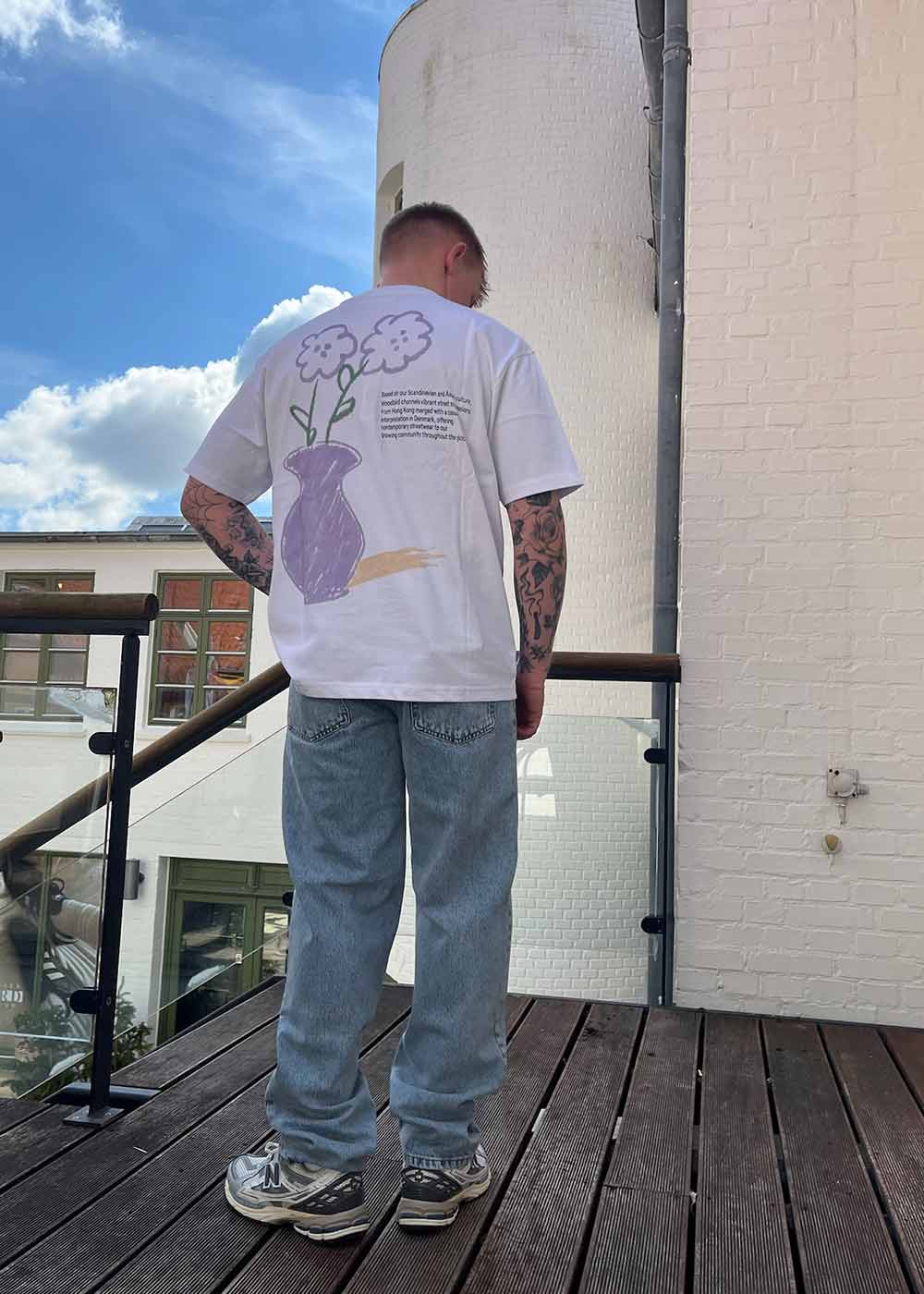 Baine Cray Tee - White-T-shirts-Woodbird-Butler Loftet