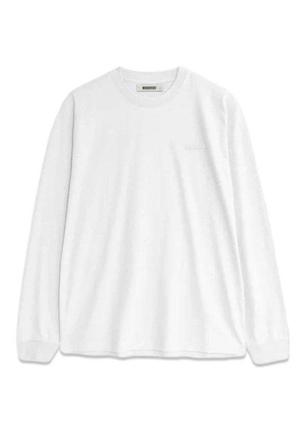 Baine LS Tee - White-T-shirts-Woodbird-Butler Loftet