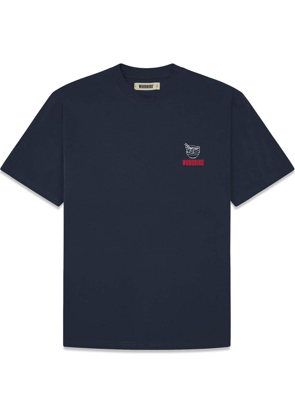 Baine Noodle Tee - Navy-T-shirts-Woodbird-Butler Loftet