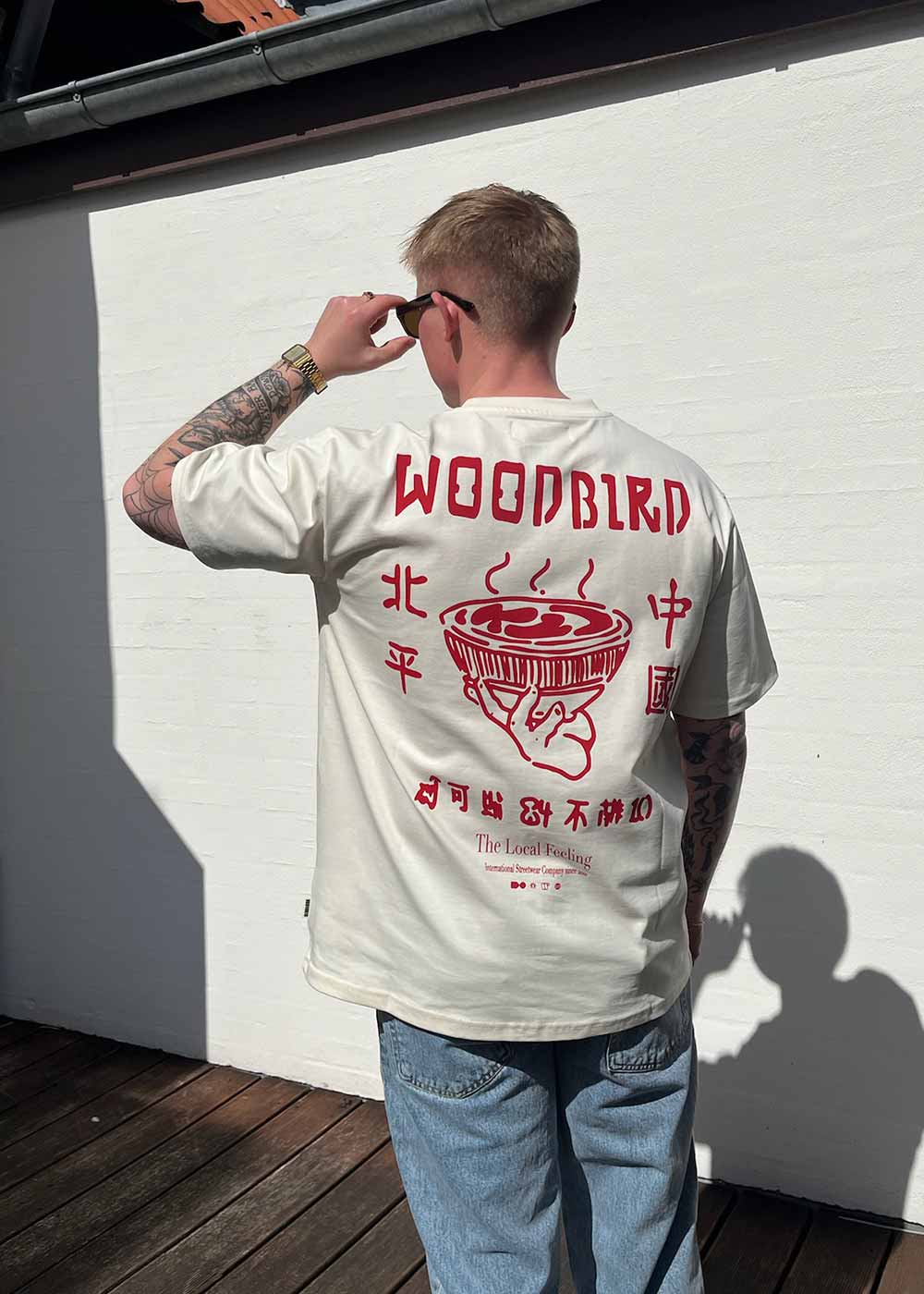 Baine Serve Tee - Off White-T-shirts-Woodbird-Butler Loftet