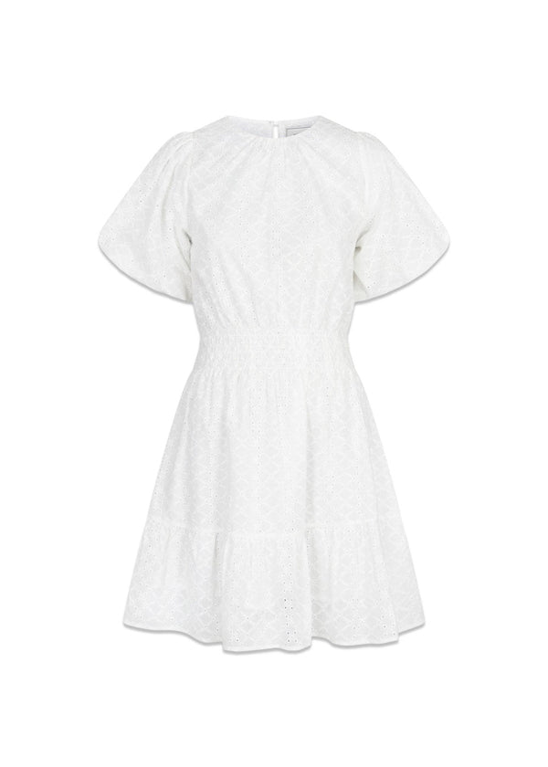 Neo Noirs Baja Embroidery Dress - White. Køb kjoler her.