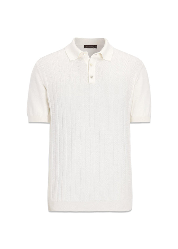 Barto Stripe Poloshirt - Snow White