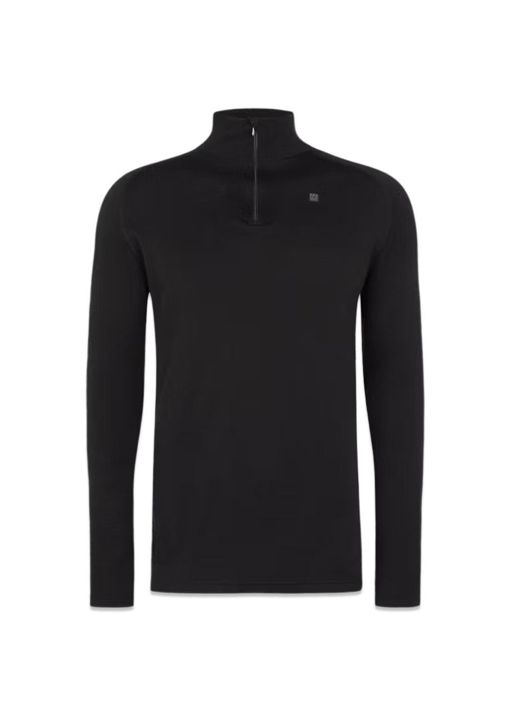 Basar Zip Neck - Black-Knitwear-66 North-Butler Loftet