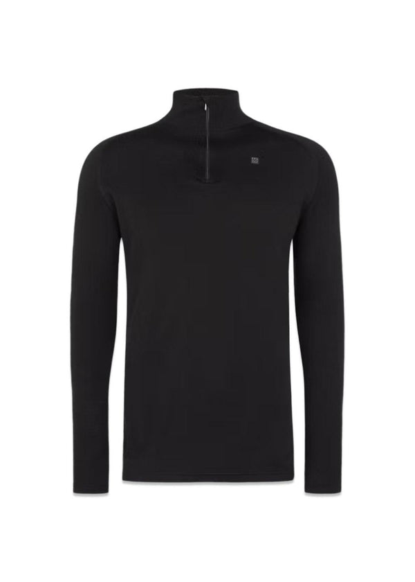 Basar Zip Neck - Black-Knitwear-66 North-Butler Loftet