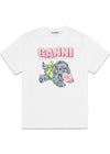Basic Cotton Jersey Neon Puppy T-shirt - Bright White-T-shirts-Ganni-Butler Loftet