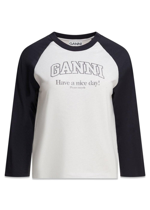Basic Jersey Baseball T-Shirt - Bright White-T-shirts-Ganni-Butler Loftet