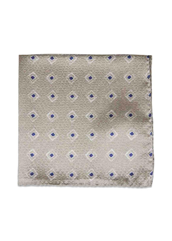 Beige Silk Pocket Square - Beige-Accessories-Portia-Butler Loftet