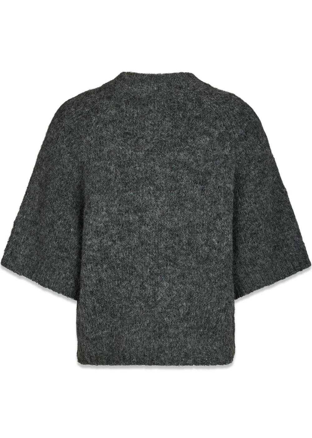 Benuta Fluffy Knit Cardigan - Antracit Melange-Knitwear-Neo Noir-Butler Loftet