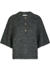 Benuta Fluffy Knit Cardigan - Antracit Melange-Knitwear-Neo Noir-Butler Loftet