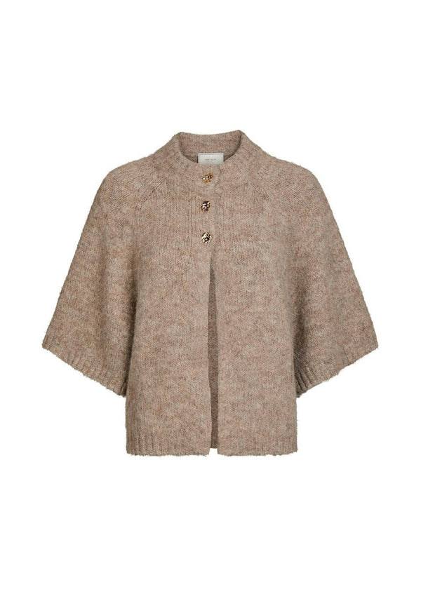 Benuta Fluffy Knit Cardigan - Beige Melange-Knitwear-Neo Noir-Butler Loftet