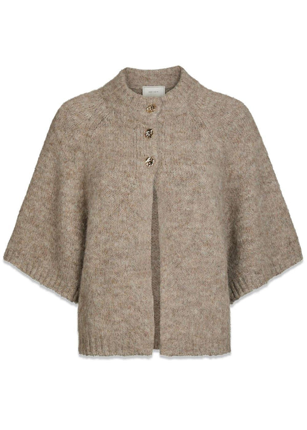 Benuta Fluffy Knit Cardigan - Beige Melange-Knitwear-Neo Noir-Butler Loftet