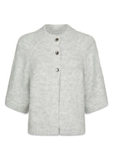 Benuta Fluffy Knit Cardigan - Light Grey Melange-Knitwear-Neo Noir-Butler Loftet